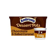 Ambrosia Dessert Pots Belgian Chocolate and Salted Caramel Sauce (2x110g) - Candy Bouquet of St. Albert