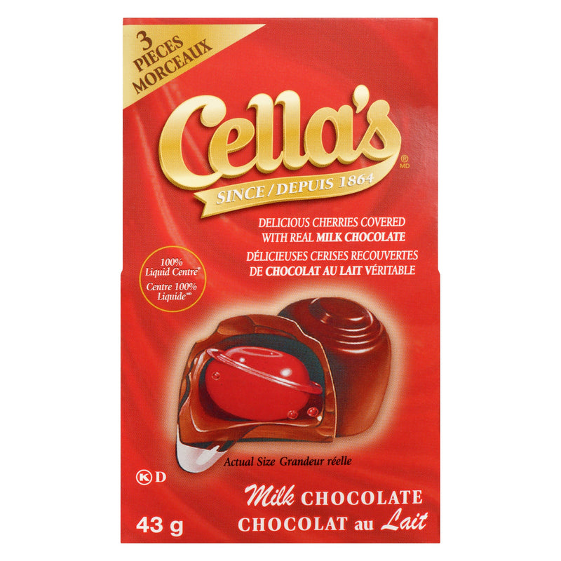 Cella's Cordial Cherries Covered in Milk Chocolate 3pk
