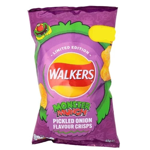 Walkers Limited Edition -  Monster Munch Pickled Onion Crisps (65g)
