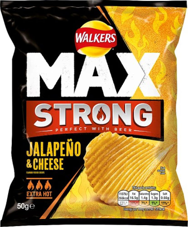 Walkers Max Strong - Jalapeno & Cheddar (50g) BBD 28/10/23