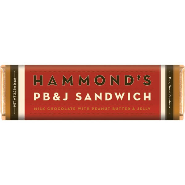 Hammond's PB&J Sandwich Milk Chocolate Bar (64g) - Candy Bouquet of St. Albert