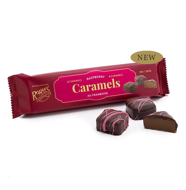 Rogers Dark Chocolate Raspberry Caramels (78g) - Candy Bouquet of St. Albert