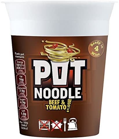 Pot Noodle - Beef & Tomato (90g) - Candy Bouquet of St. Albert