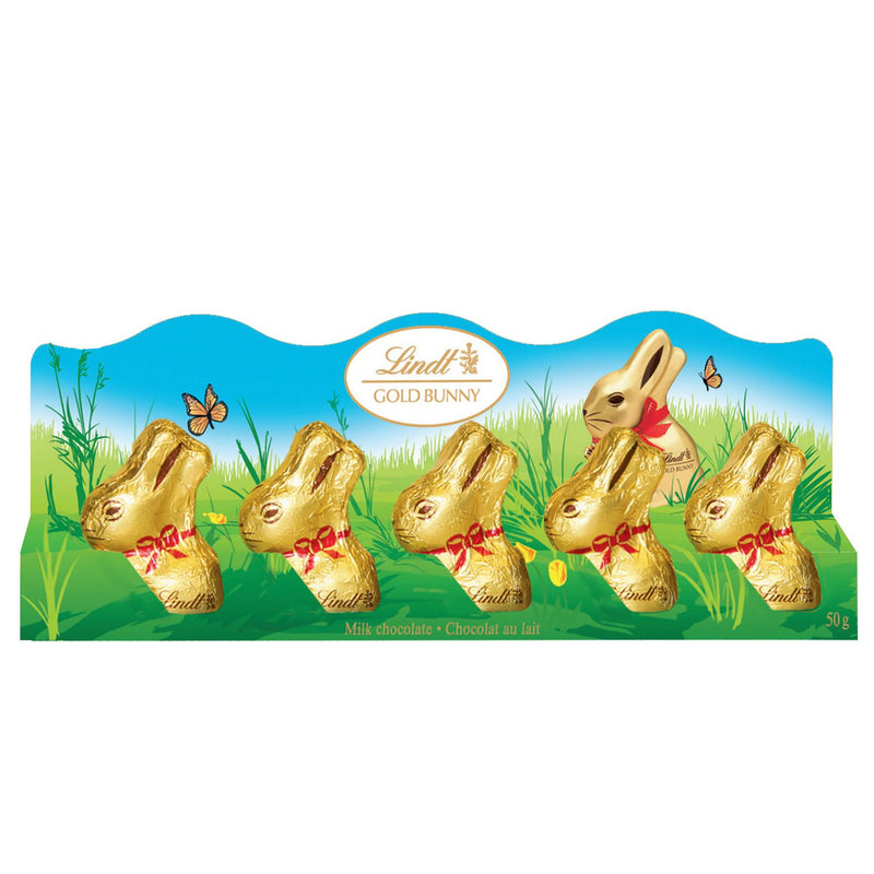 Lindt Gold Bunnies Milk (5pk) (50g) - Candy Bouquet of St. Albert