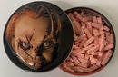 Chucky "Wanna Play?" Childs Play Candy Tin - Sour Cherry - Candy Bouquet of St. Albert