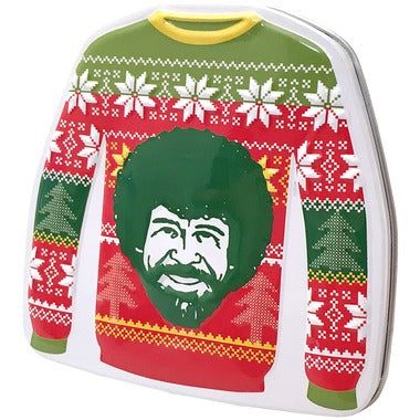 Merry Bob Ross Christmas Sweater Tin - Candy Bouquet of St. Albert