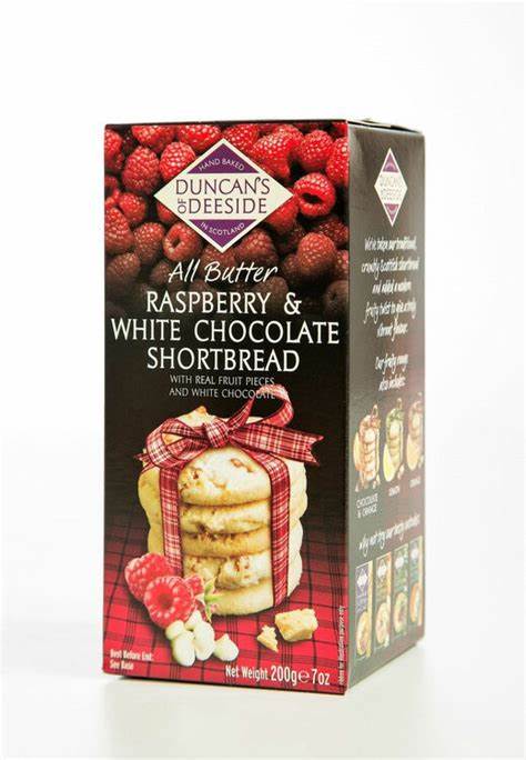 Duncan's of Deeside All Butter Raspberry & White Chocolate Shortbread (200g) - Candy Bouquet of St. Albert