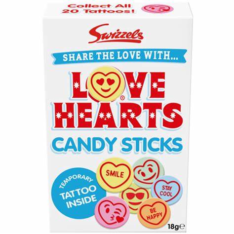 Swizzels Love Hearts Candy Sticks (18g) - Candy Bouquet of St. Albert