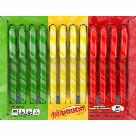 Starburst Candy Canes 3 Flavour Assortment (12 Count) - Candy Bouquet of St. Albert