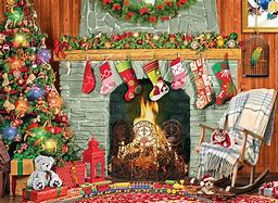 Eurographics Puzzle Christmas By The Fireplace 500pc - Candy Bouquet of St. Albert