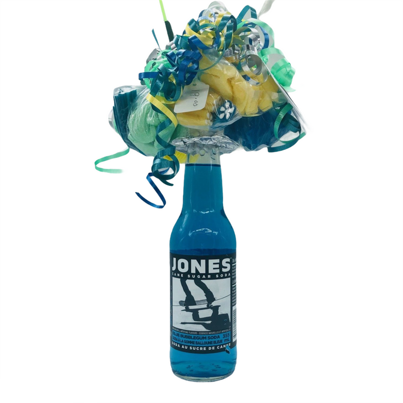 Blue Jones Soda Bouquet - Regular Stock - Candy Bouquet of St. Albert