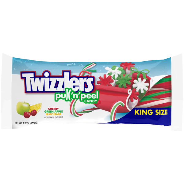 Twizzler Pull N Peel Christmas Licorice Twists Kingsize (119g) - Candy Bouquet of St. Albert