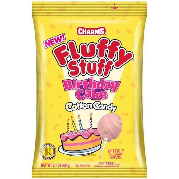 Charms Fluffy Stuff Cotton Candy - Birthday Cake (60g) - Candy Bouquet of St. Albert