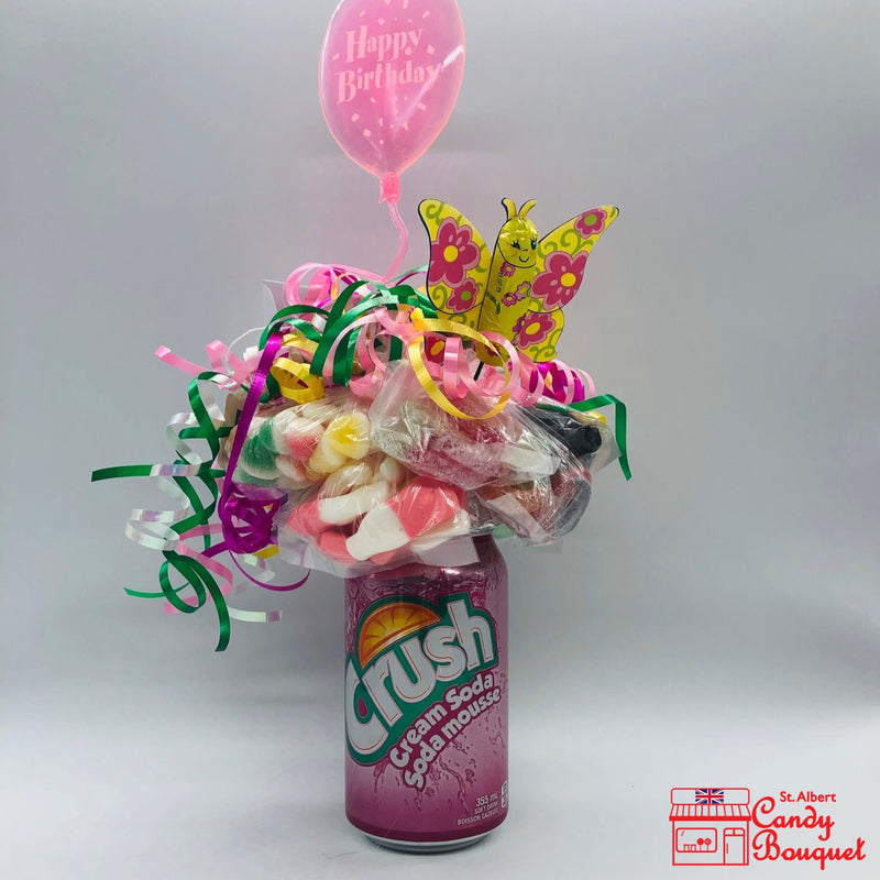 Cream Soda Crush Pop Can Bouquet-Candy Bouquet of St. Albert