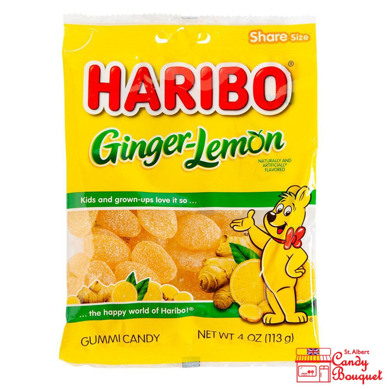 Haribo Ginger Lemon Gummies - Share Size (113g)-Candy Bouquet of St. Albert