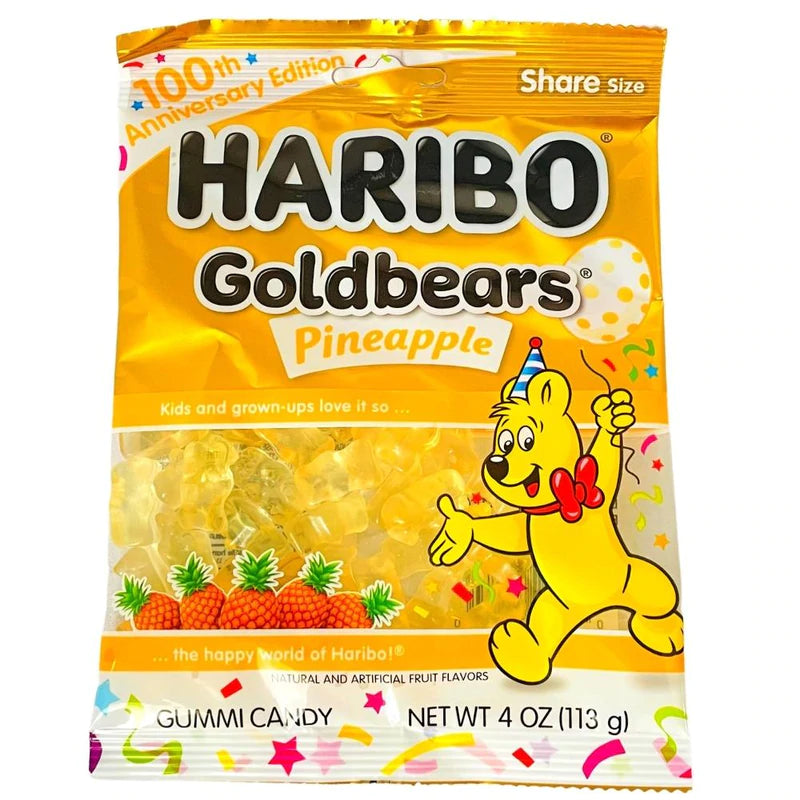 Haribo Gold Bears 100th Anniversary - Pineapple (113g) - Candy Bouquet of St. Albert