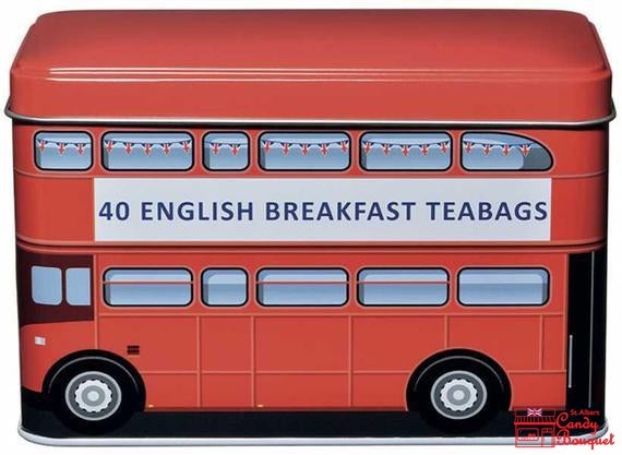 Red Bus Gift Tin (40 Tea Bags) - Candy Bouquet of St. Albert