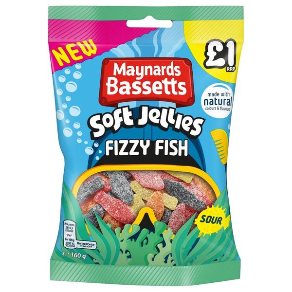 Maynards Bassetts Soft Jellies Fizzy Fish (160g) - Candy Bouquet of St. Albert