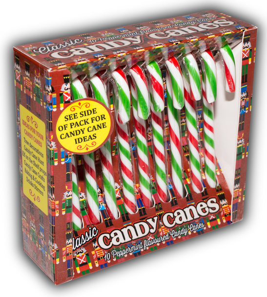 Rose Classis Peppermint Candy Canes - Box of 10 (100g) - Candy Bouquet of St. Albert