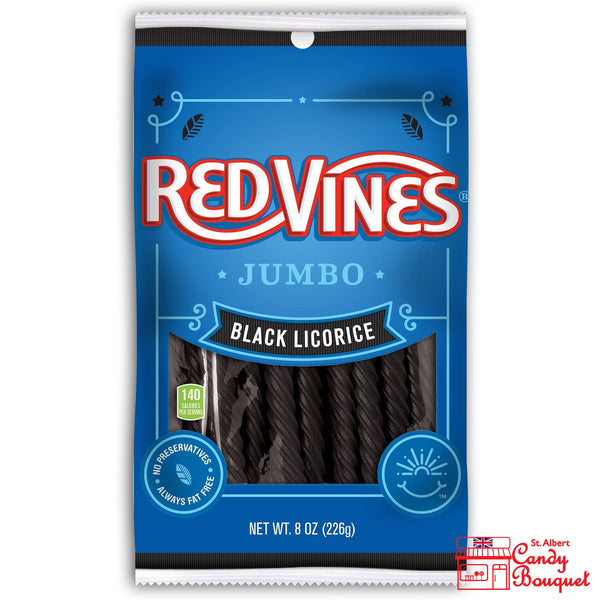 Red Vines Jumbo Twists Black Licorice (226g)-Candy Bouquet of St. Albert