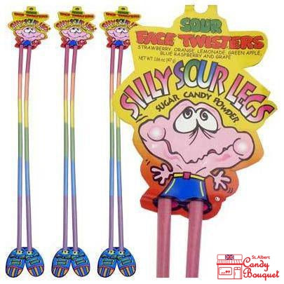 Silly Sour Legs Candy Powder Straws (47g)-Candy Bouquet of St. Albert