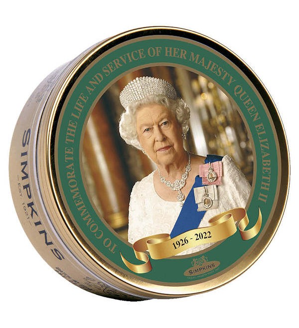 Simpkins Travel Sweets - Mixed Fruits - Queen Elizabeth II Tin (200g) - Candy Bouquet of St. Albert
