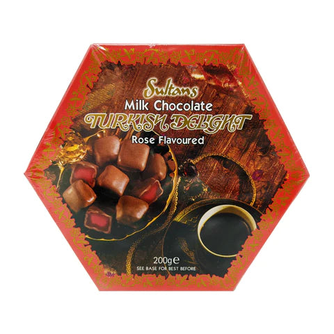 Sultans Milk Chocolate Rose Turkish Delight Box (200g) - Candy Bouquet of St. Albert