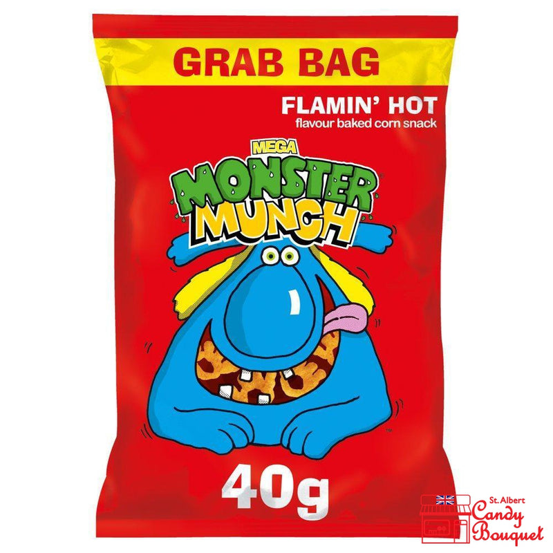Walkers Monster Munch Flamin Hot Grab Bag (40g)-Candy Bouquet of St. Albert
