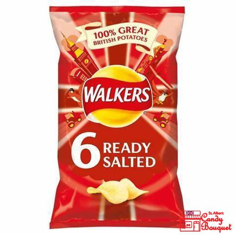 Walkers Ready Salted (6-pk) (BBF APR 11 2020)-Candy Bouquet of St. Albert
